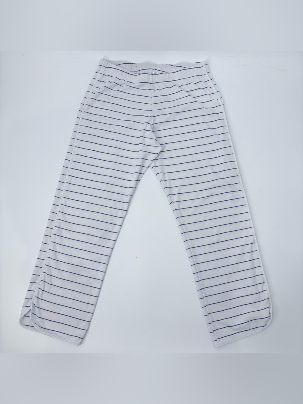 Lake White Blue Striped Short Sleeve Top & Cropped Pants PJ Set - Picture 10 of 14
